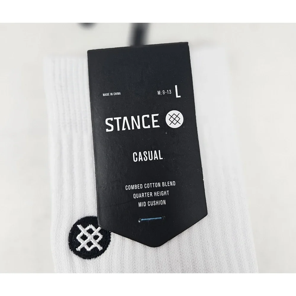 Stance Icon Cotton Quarter Socks White Men's SM (3-5.5) 1 Pair MISLABELED, NEW